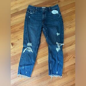 EUC A&F curve love high rise mom jean size 33L